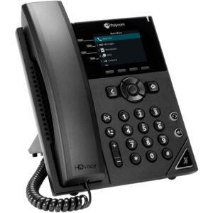 Poly VVX 250 4-line Desktop Business IP Phone with dual 10/100/1000 Ethernet ports.