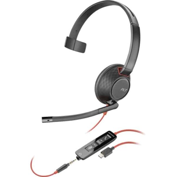 Plantronics Blackwire C5210 Monaural Headset with USB and 3.5mm Jack Connectivity