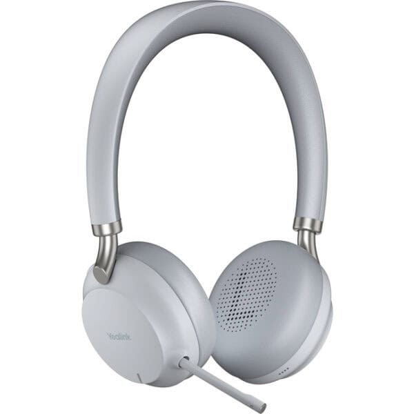 Yealink BH72 LITE Bluetooth Dual UC Edition Ear Piece Headset in Light Gray with USB A dongle. No wireless charging.