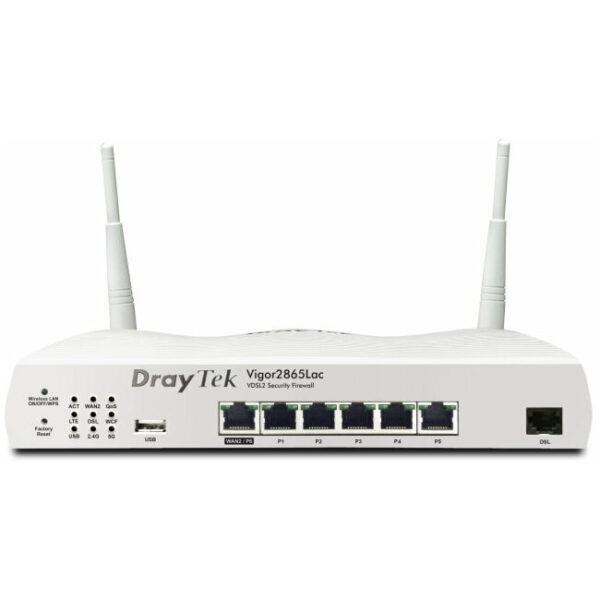 Draytek Vigor 2865 VDSL and Ethernet Router with AC1300 Wi-Fi and built-in LTE modem (replaces 2862Ln and 2862Lac)