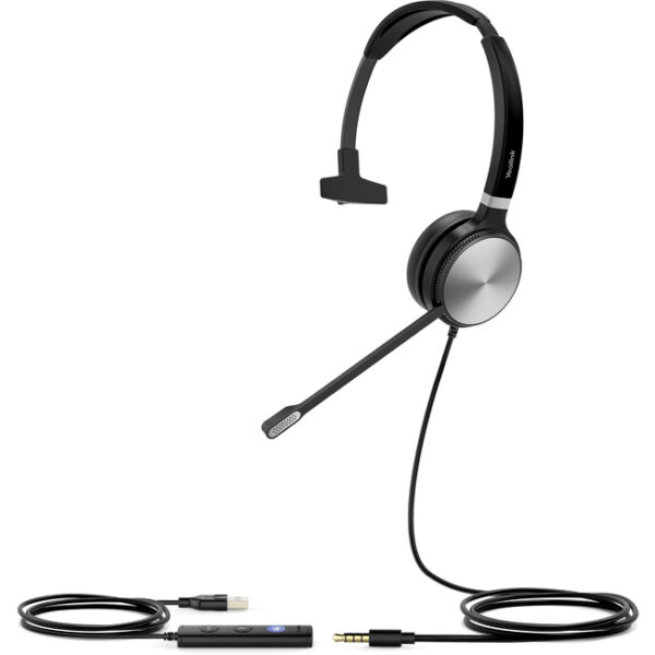 Yealink UH36 monaural UC Teams Certified Wired Headset - USB and 3.5mm jack - leather ear cushions Yealink UH36 Monaural USB/3.5.mm Headset