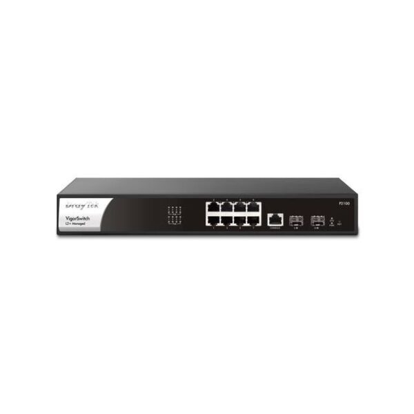 VigorSwitch P2100 8+2 Port Switch with PoE+