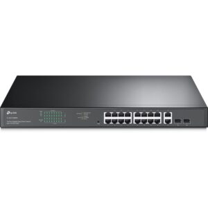 TP-Link TL-SL1218MP V5 16 Port PoE + Unmanaged Fast Ethernet PoE+ Switch w/ 2 x 1GbE RJ45/SFP Combo Ports (192W)