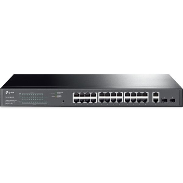 TP-Link TL-SG1428PE V3 Smart 24-Port Smart Managed Rackmount Gigabit PoE+ Switch w/ 2 x 1GbE RJ45 Ports & 2 x 1GbE SFP Ports (250W)
