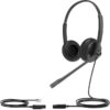 Yealink YHS34 Dual Wired Headset with leatherette ear cushion Yealink YHS34 Duo Headset with RJ9 connection (compatible with all Yealink desk phones) with leatherette ear cushion