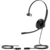 Yealink YHS34 Mono Wired Headset with leatherette ear cushion Yealink YHS34 Mono Headset with RJ9 connection (compatible with all Yealink desk phones) with leatherette ear cushion
