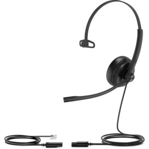Yealink YHS34 Mono Headset with RJ9 connection (compatible with all Yealink desk phones) with leatherette ear cushion
