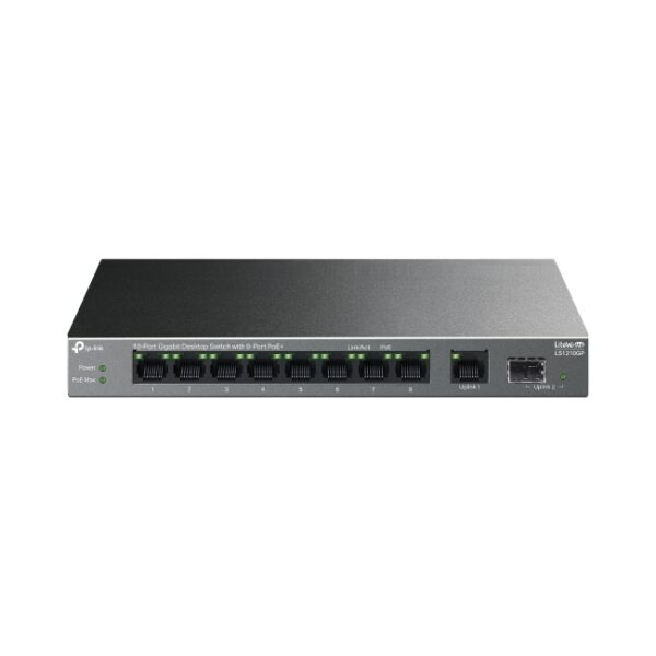 10-Port Gigabit Desktop Switch with 8-Port PoE+