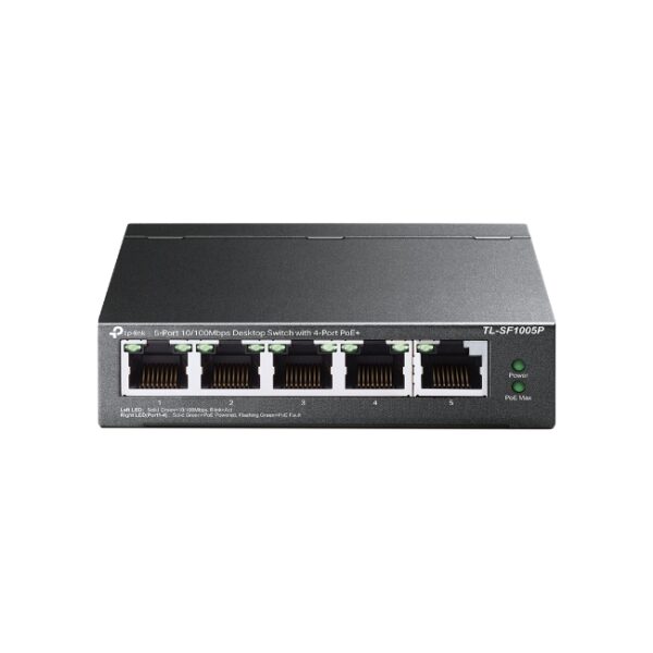 TP-Link SF1005P 5 Port PoE Switch 5-Port 10/100 Mbps Desktop Switch with 4-Port PoE+