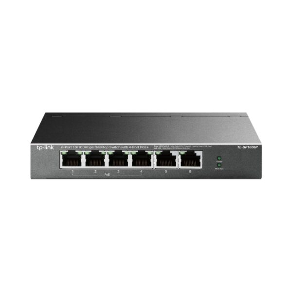 6-Port 10/100 Mbps Desktop Switch with 4-Port PoE+