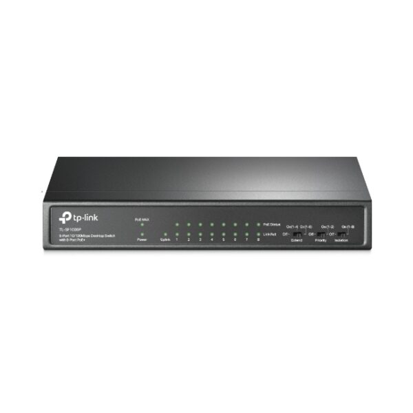 9-Port 10/100 Mbps Desktop Switch with 8-Port PoE+
