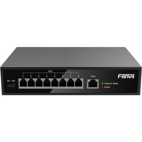 Fanvil PN8 is a 2-wire PoE switch featuring a unique design that facilitates the reuse of existing wires. Intended for use with the X303-2-Wire