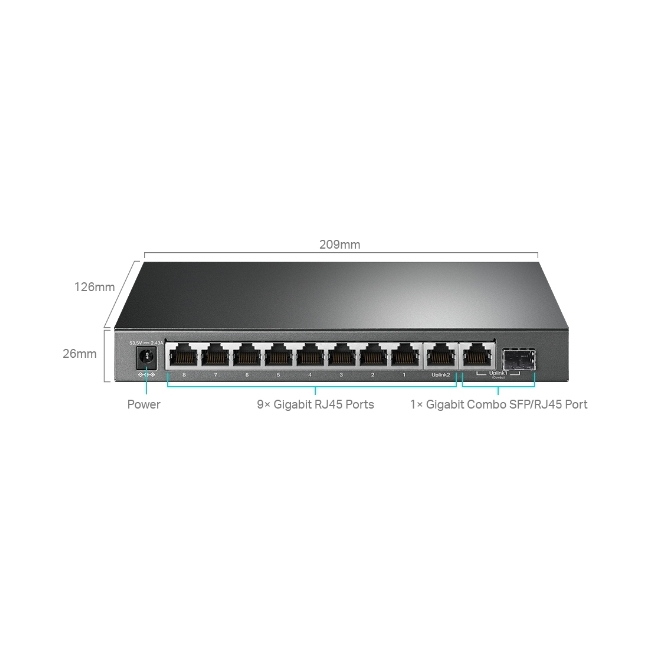 10-Port Gigabit Easy Smart Switch with 8-Port PoE+