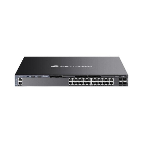 Omada 24-PortGigabit Stackable L3 Managed PoE+ Switch with 4 10GE SFP+ Slots