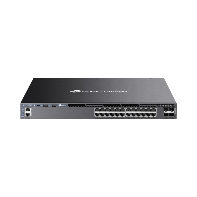 TP-Link Omada SG6428XHP L3 PoE Switch Omada 24-PortGigabit Stackable L3 Managed PoE+ Switch with 4 10GE SFP+ Slots