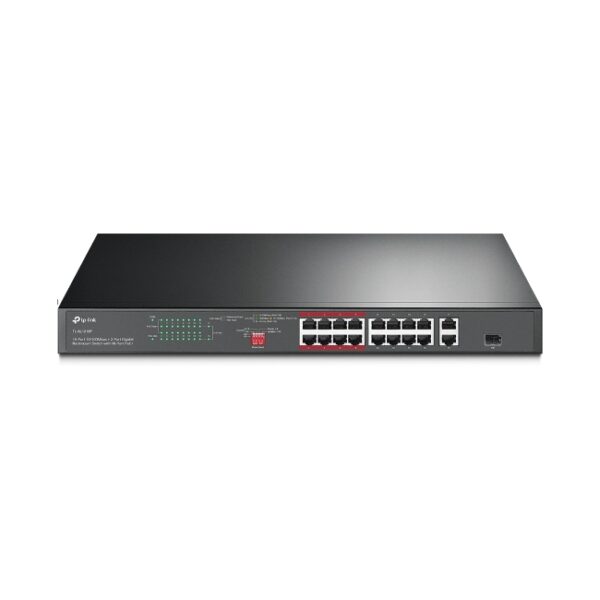 16-Port 10/100Mbps + 2-Port Gigabit Rackmount Switch with 16-Port PoE+