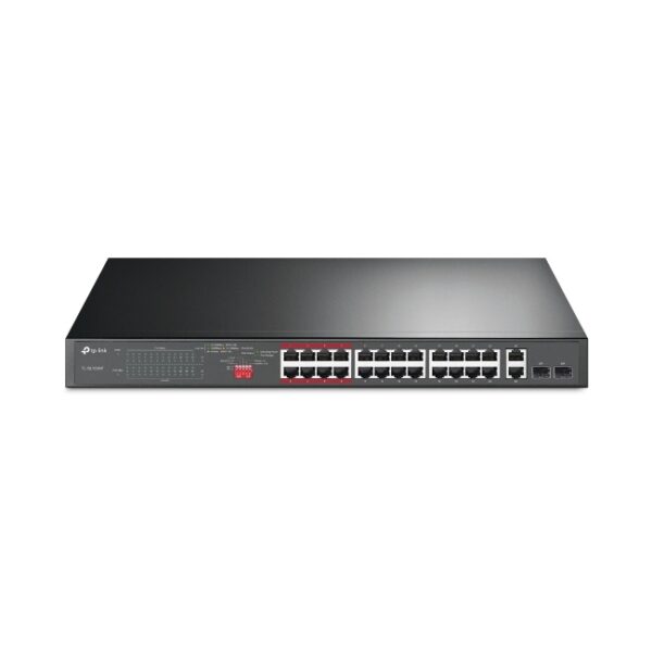24-Port 10/100Mbps + 2-Port Gigabit Unmanaged PoE+ Switch