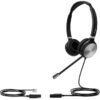Yealink Wired Binaural Headset with QD Quick Disconnect bottom cable RJ9 connection