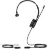 Yealink Wired Monaural Headset with QD Quick Disconnect bottom cable RJ9 connection