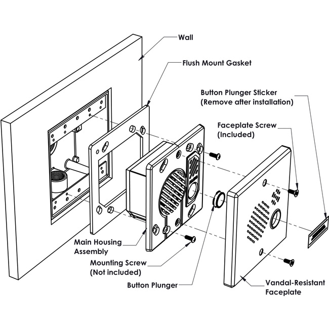 Algo 8028V SIP Antivandal Door phone (Algo-3100 Recommended for Surface Installation)